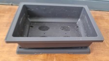 Plastic Bonsai Plant Pot 36cm And Tray 34cm Grey Set