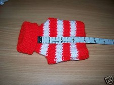 XXS  4"  HAND KNITTED DOG COAT