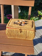 Vintage Woven Rattan Sewing