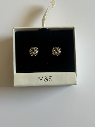 Silver tone knot cufflinks - m&s,