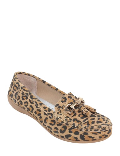 Ladies leopard print leather - print,