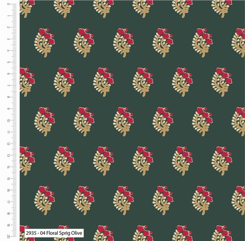 Floral sprig olive - v&a,