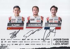 TUNG, RICHELMI, AUBRY  HAND SIGNED JACKIE CHAN LE MANS PROMO CARD 2018 WEC.
