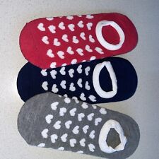 LOVESTRUCK 3 PAIRS HIGH CUT FOOTSIES, UK 4-8