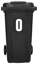  4 X White Wheelie Bin Number Stickers Vinyl Sticker House Bin number 17cm PBN10
