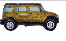 CAMOUFLAGE ARMY JEEP CAR MILITARY BIRTHDAY 33" FLEXMETAL FOIL PARTY BALLOON!