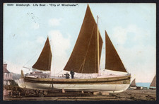 Postcard Aldeburgh Suffolk lifeboat City of Winchester posted 1909