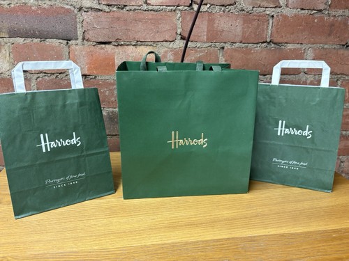 Harrods green paper carrier - green,