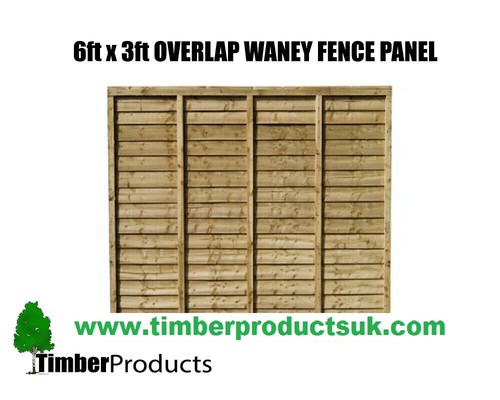 Waney lap fence - 3, panels