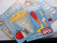 Martin Wiscombe 5 x Retro Days Postcards Food Art Artist 6.5" x 4.5"