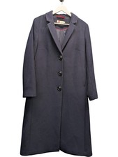 Boden Navy Wool Blend Coat Long Red Stripe Size 14R