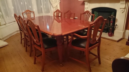 Yew dining table and - table, drinks