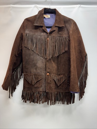 Vtg genuine leather suede - 70's,