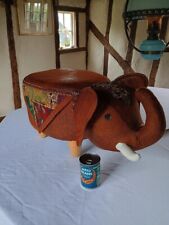 Bespoke Indian Elephant Animal Shaped Footstool Foot Rest Soft Pouffe  vgc  OOAK