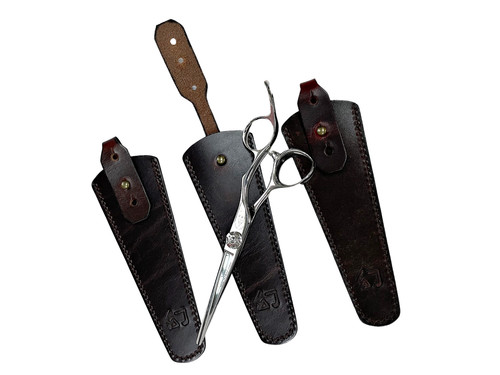 Genuine leather dark brown - 1x,