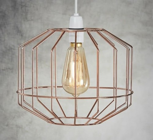 Wire cage lampshade pendant - lampshade,