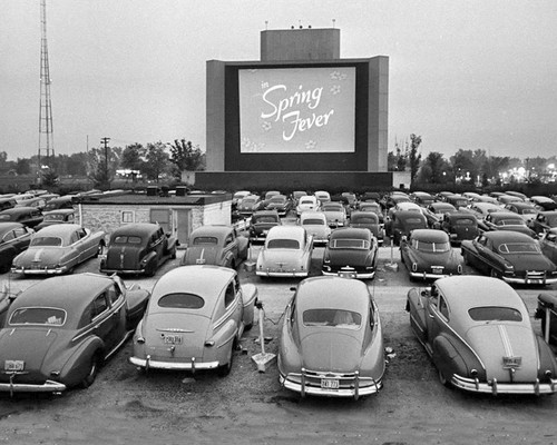 1940s drive movie theater - drive,