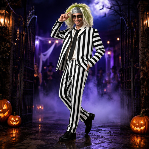 Halloween stripe suit ghost - halloween,