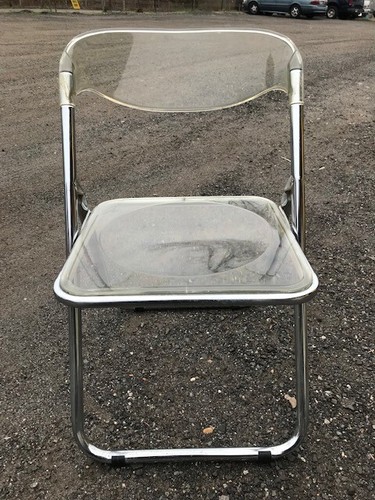 Lucite chrome folding - chrome, chair