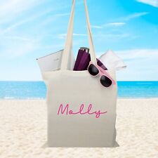 Personalised Natural Tote Bag with Any Custom Name - Holiday Bags Shopper LOT