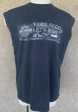 Harley Davidson HD 2008 Skip Fordyce "Work Sucks Let's Ride" T-Shirt Men's XL