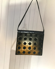 Tanner Krolle Black Shoulder Bag Cut-Out Detail 90s Vintage Leather & Suede