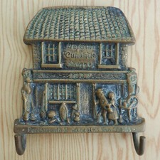 Vintage key holder hooks - hooks, brass