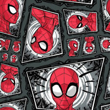Marvel Spiderman - Comic Swirl - Cotton Fabric Material - Half Metre