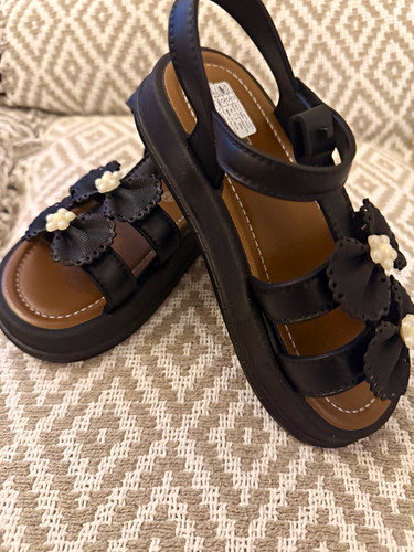 Girls black strappy sandals - girls,