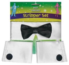 3 Piece Male Stripper Set Buff Butler Funny Fancy Dress Costume