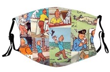 TINTIN Face Mask Adventures Funny Gift Him Her Birthday Christmas COMIC STRIP