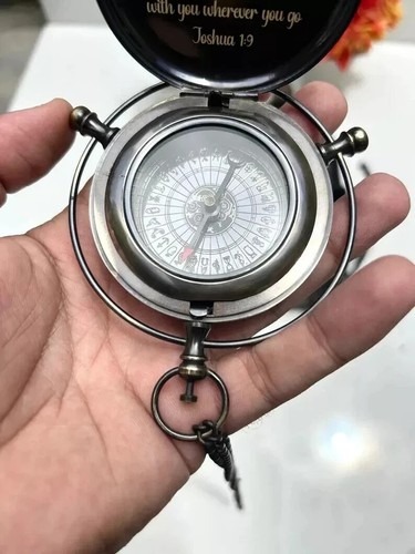 Antique brass compass - antique,