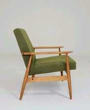 Vintage Armchair Swamp Green Bouclé Mid Century Modern Design H.Lis
