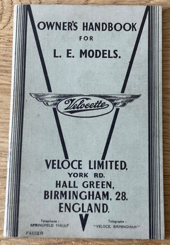 Velocette owners handbook for - velocette,