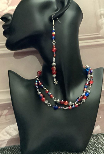Silver plated red - plated, blue