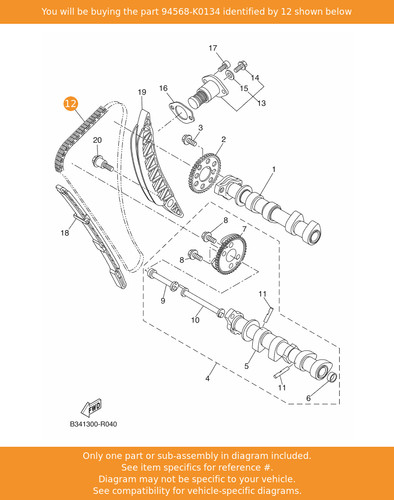 Yamaha chain 94568 k0134 oem - yamaha,