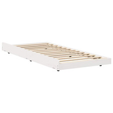 Trundle Bed Frame White Solid