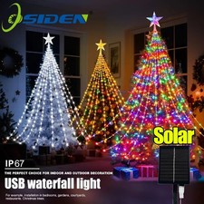 320 LED SHOOTING STAR WATERFALL LIGHT CHRISTMAS XMAS TREE HANGING FAIRY LIGHT 3M