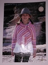 Child's poncho knitting pattern, Sirdar Crofter DK. 2367. 2 yrs - 13 yrs
