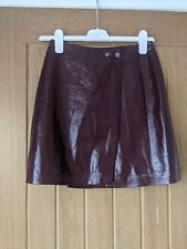 Women's Topshop PVC Fully lined Burgundy mini skirt size 6 excellent condition