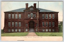 1907 PUBLIC SCHOOL YEAGERTOWN PENNSYLVANIA PA ANTIQUE BERGER & PROWELL POSTCARD