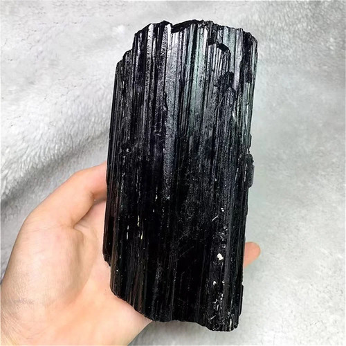 Natural black tourmaline - black,