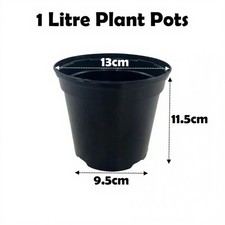 1 Litre Black Plant Pots