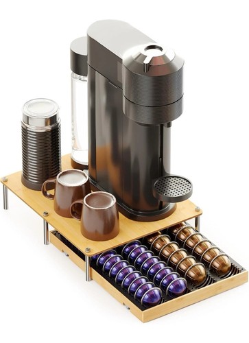 Bamboo coffee pod holder - coffee,