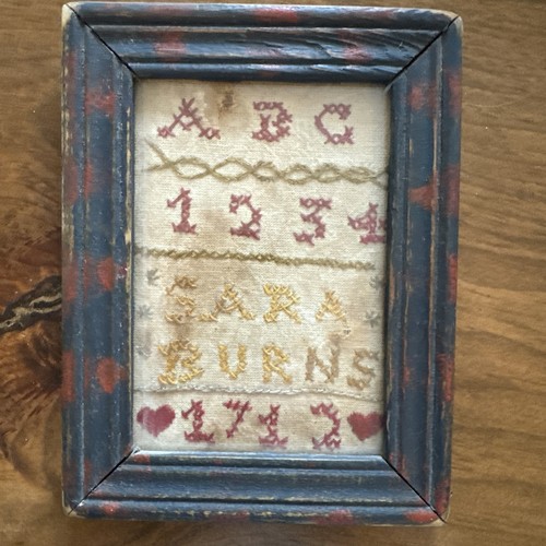 Antique embroidered sampler - embroidered,