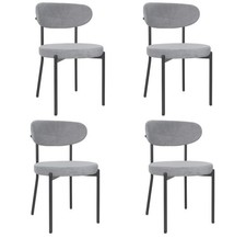 set of 4 Grey Velvet Dining