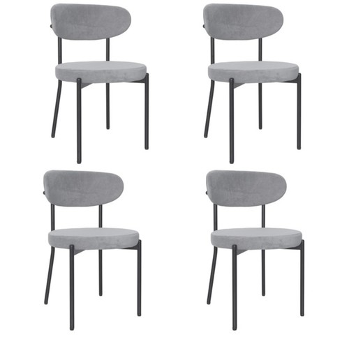 Grey velvet dining chairs - velvet,