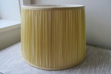 VINTAGE LAURA ASHLEY HEMSLEY PLEATED 30CMS SILK SHADE IN LIGHT GOLD/YELLOW