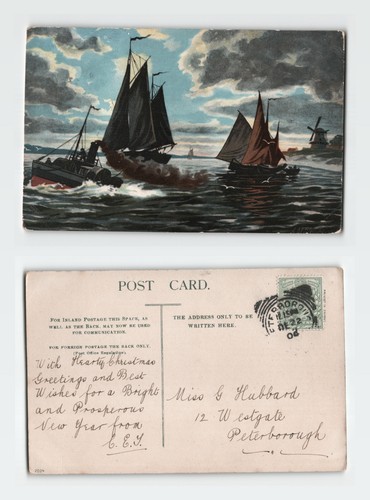 Vintage postcard sailing - vintage, boats