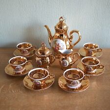 Vintage Antique Porcelain Foreign 15 Piece Coffee Tea Service Set